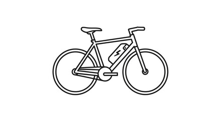 Fototapeta premium Electric bike line art illustration on white background