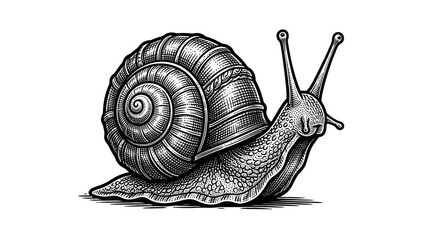 Detailed illustration of a snail. © asni