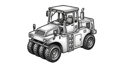 Heavy duty industrial construction tractor vehicle. © asni