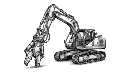 Heavy duty excavator machine equipment. © asni