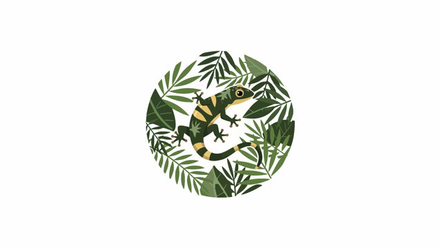 Tropical leaf pattern with exotic bird.