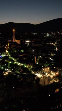 Bosnia Night Drone View