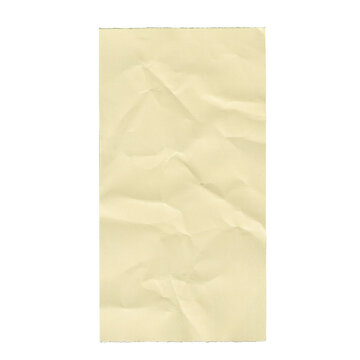 Yellow Crumpled Memo Paper with Torn Edge