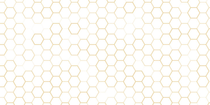  abstract yellow fill and outline honeycomb pattern vector graphic.