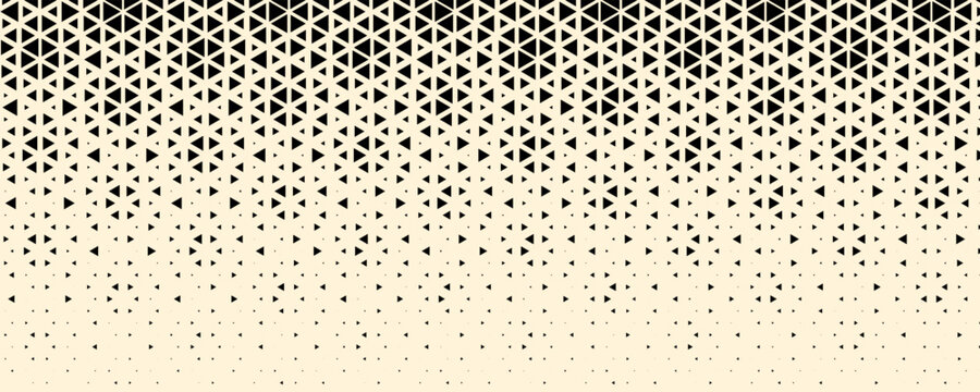 Halftone triangles pattern. Abstract geometric gradient background. Vector illustration,