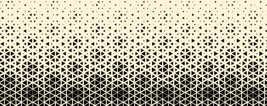 Halftone triangles pattern. Abstract geometric gradient background. Vector illustration,