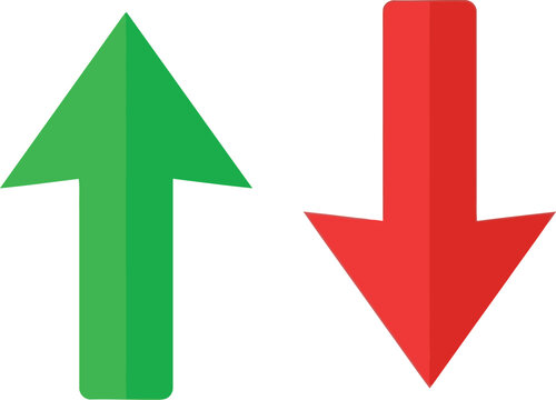 Green arrow pointing up and red arrow pointing down icons