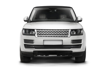 Fototapeta premium Izmir, Turkey - Mar 17 2026: Modern White SUV Full Front View on Transparent Background