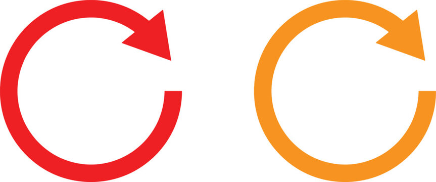 Red and orange circular arrow icons for refresh and reload actions