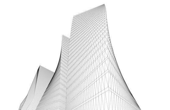 abstract architecture vector 3d illustration