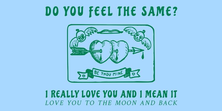 Vintage love Twitter post template