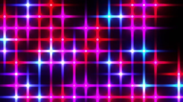 Twinkling colorful stars glowing on black background, seamless loop 4k animation.
