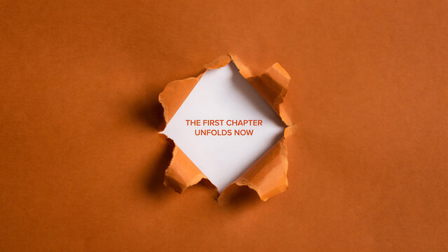 Urgent first chapter deadline message revealed through torn paper background