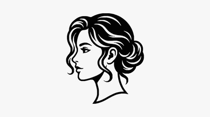 Close up detailed sketch of a womans profile portrait. © Brodin