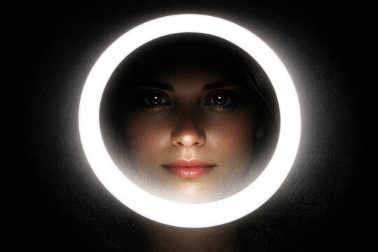 A person with an unusual glow on their face