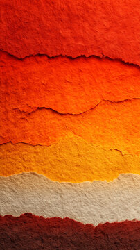 Madder and Golden Washi Paper Color Gradient - Traditional Japanese Background with Red and Orange Fibers