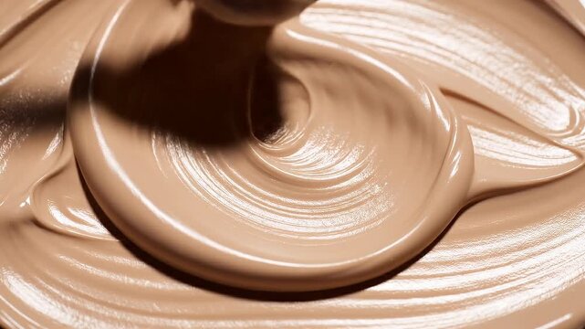 Smooth beige liquid foundation makeup texture close up for flawless skin beauty cosmetics