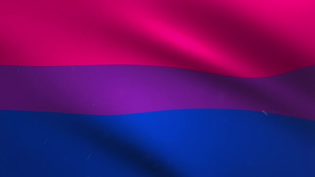 Bisexual Pride Flag Waving Seamless Loop Background Animation