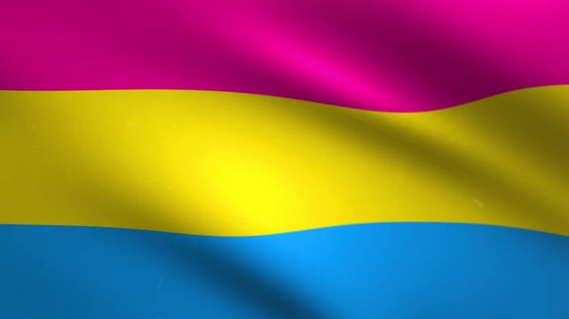 Pansexual Pride Flag Waving Seamless Loop Background Animation