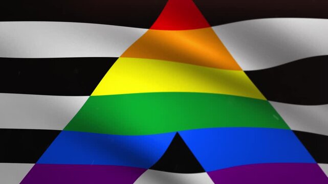 Straight Ally Pride Flag Waving Seamless Loop Background Animation