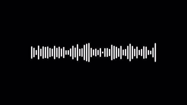 Audio wave visualization voice record with transparent background, Audio Equalizer Background Animation, audio waveform spectrum animation, line digital minimalist sound waveform 4k animation