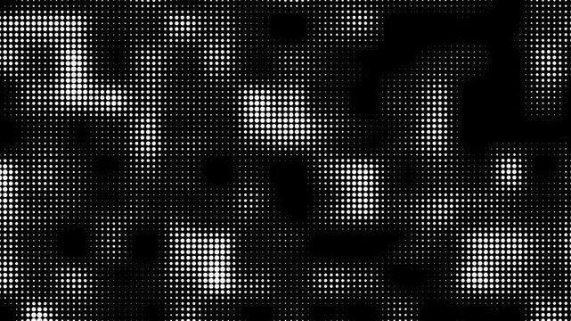 Halftone monochrome dots abstract wave pattern transition loop 4k video	