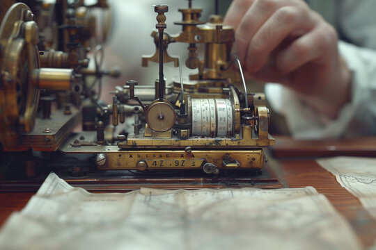 Morse code telegraph machine.