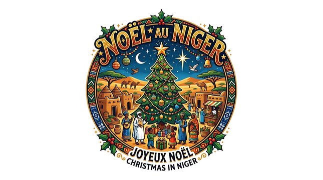 Festive christmas celebration in niger with traditional elements