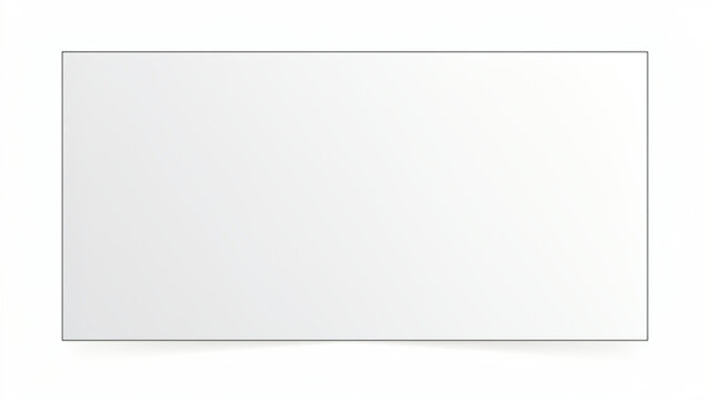 Minimalistic white blank rectangular sign with shadow for advertising or display use