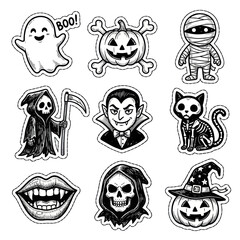 Obraz premium Halloween Stickers Collection