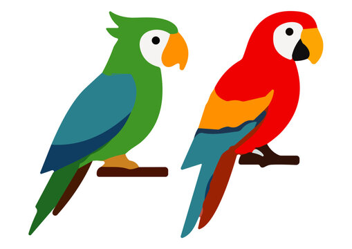 Vector Cartoon Lovebirds