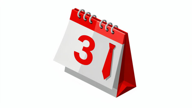 Red and white desk calendar showing March with a focus on date display and workspace use
