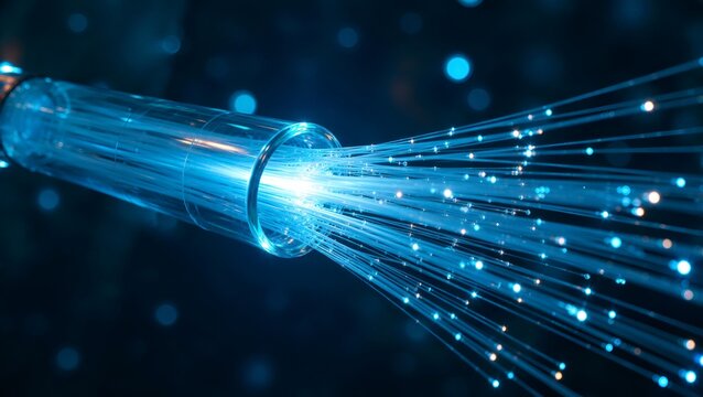 Fiber optic cables transmitting data signal