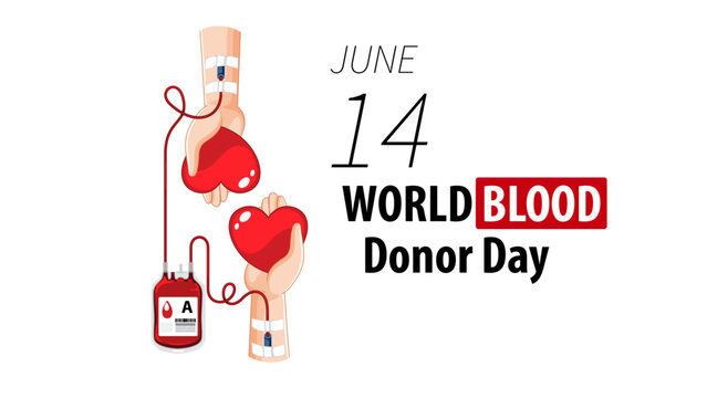 World Blood Donor Day Infographic Vector Design with Blood Bag and Medical Elements