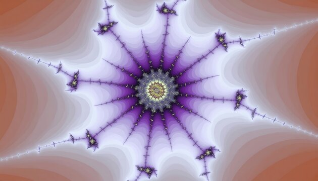 Abstract Fractal Pattern with Purple and White Design.