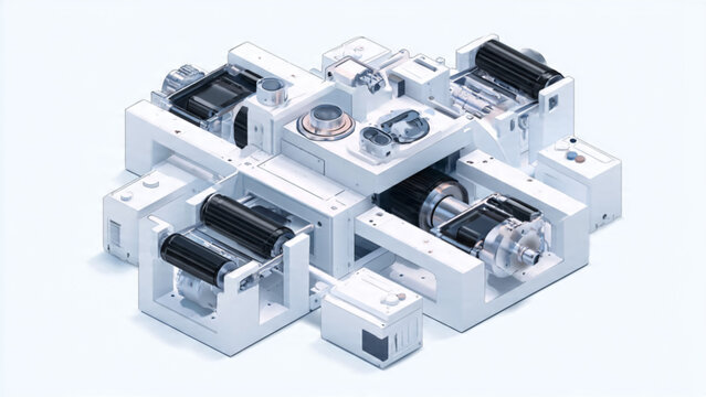 advanced semiconductor manufacturing equipment with cooling systems in modern cleanroom environment