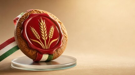 Hungarian Saint Stephen's Day bread award with red wax seal and tricolor ribbon