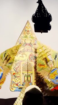 Vertical Wayang Puppet Stage Detail