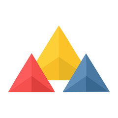 Fototapeta premium Colorful Geometric Pyramids in Flat Design