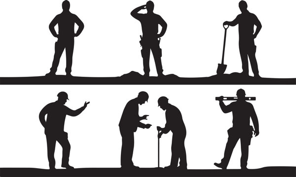 Construction workers collaborating on site