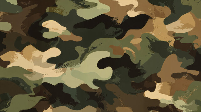 A green and beige military camouflage background with an abstract camouflage pattern. Texture suitable for military themes, hunting, tactics