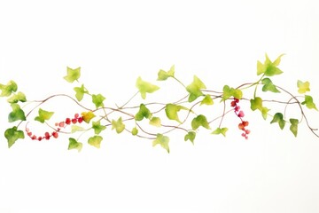 Obraz premium Vine plant leaf white background.