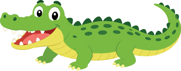 Fototapeta premium Cartoon Crocodile Character Vector Illustration