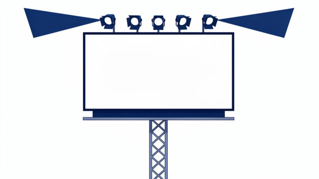large outdoor billboard with stage lights and truss structure for advertising or events