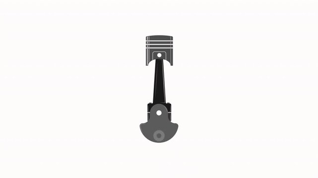 Movement of the piston on the crankshaft. Demonstration model of the engine operation. An idea for a thematic design.