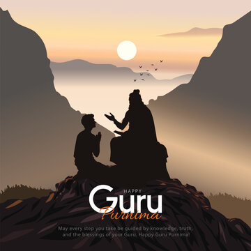 new Happy guru Purnima guru writing letter. perfect for social media posts, posters, banners, and digital celebrations. abstract vector illustration design