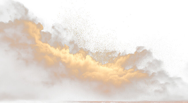 Brown dust particles with explosive sandstorm effect PNG