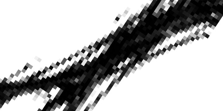 Abstract monochrome pixel art background with diagonal grid pattern