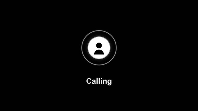 Calling user interface animation with a circular profile icon for mobile communication software