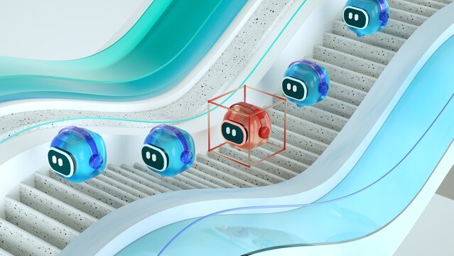 Ai Agent, Multi-Agent System concept, SLM, small language model, chatbot, AI assistant, AI risk. Photo stock